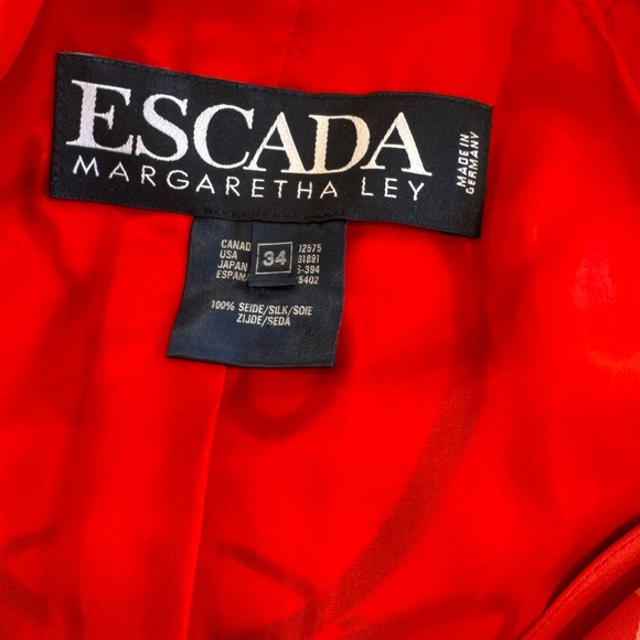 Vintage Escada Margaretha Ley Silk Blazer Red - Picture 6 of 8